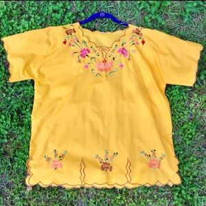 Embroidered Yellow Blouse